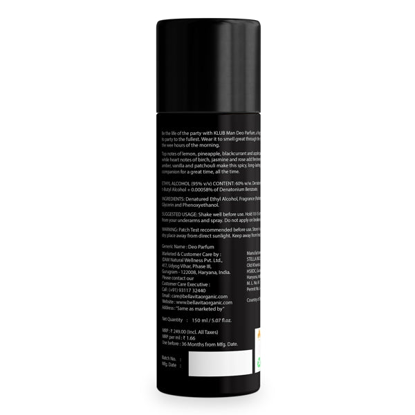 KLUB MAN DEO PARFUM - 150 ml - Bella Vita Luxury